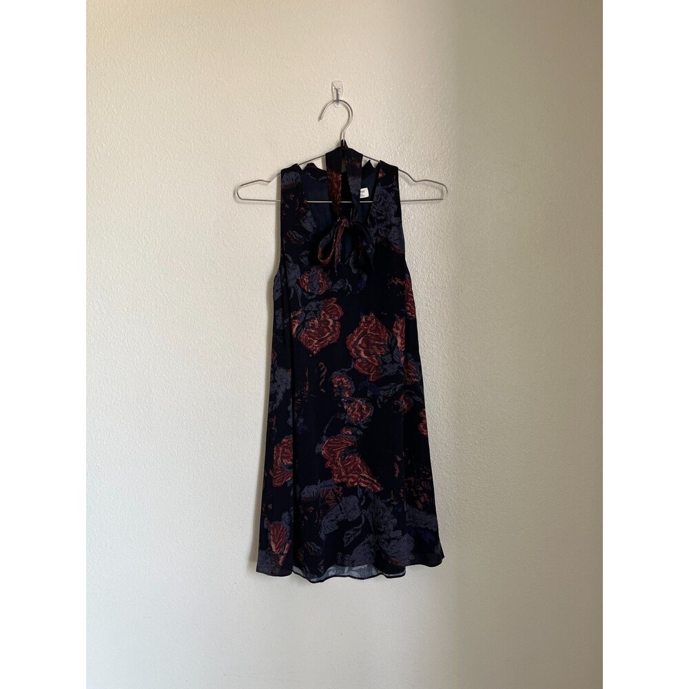 Wilfred Women's Floral Ethere Choker Mini Dress in Navy Size XXS